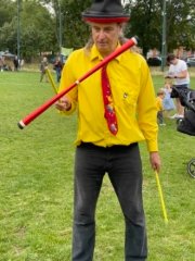 Nick wouldn't let anyone look too serious Such skills!