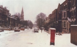 Tollington Park, Islington North in winter 1969 Tollington Park, Islington North in winter 1969